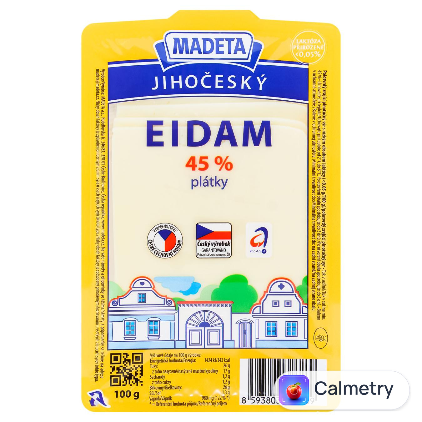 Сир Madeta Едам нарізка 45% 100г