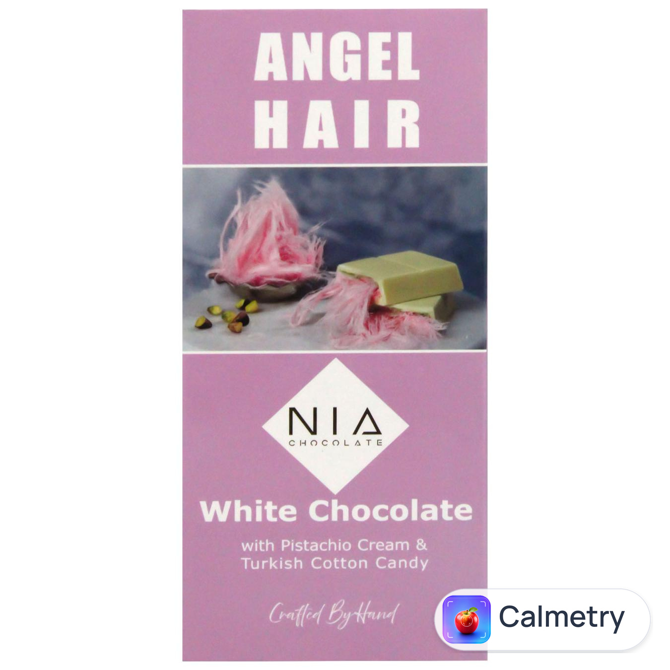 Шоколад білий Nia Chocolate з фісташковим кремом та пішманіє 85г