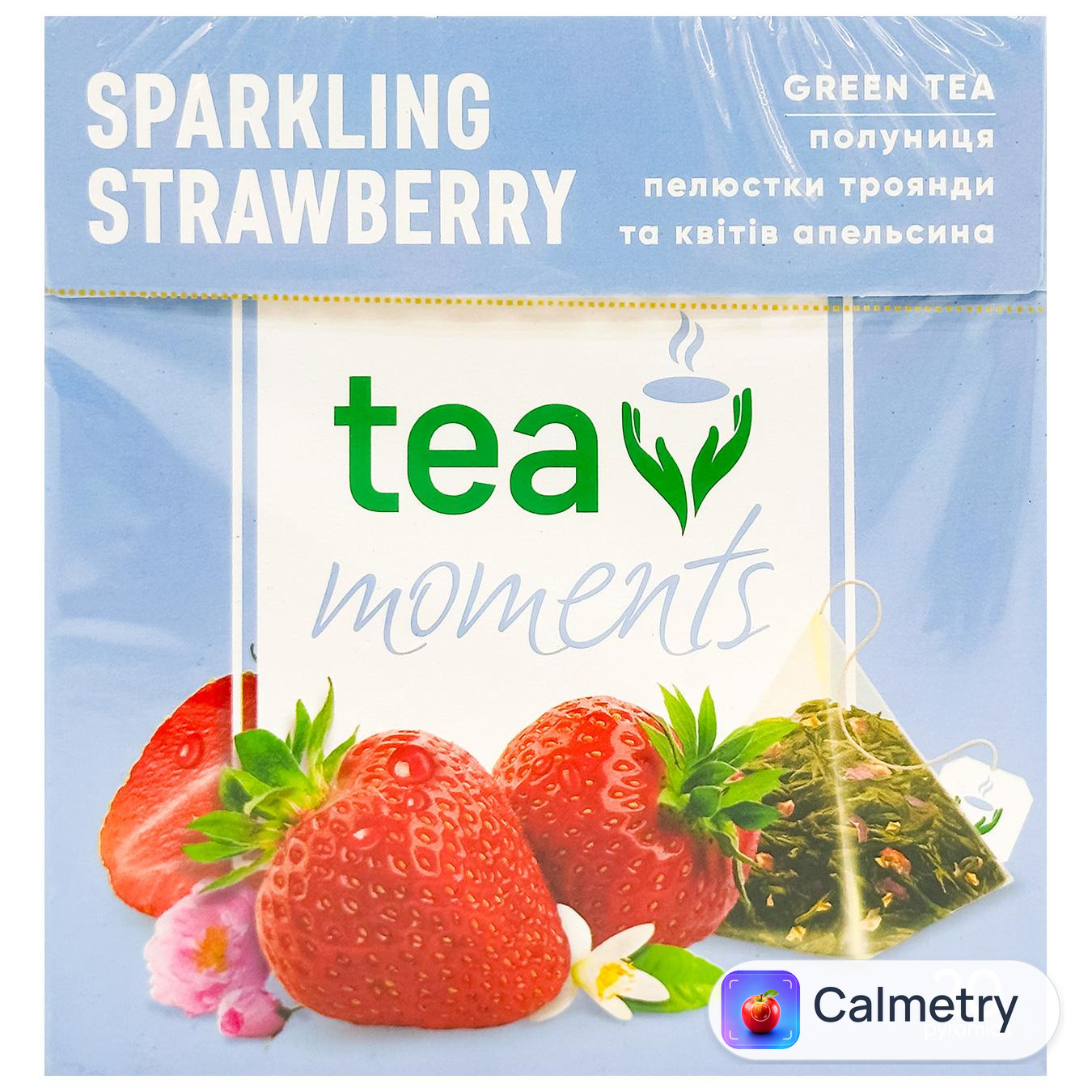 Чай зелений Tea Moments Sparkling Strawberry 1,7г*20шт — фото продукту