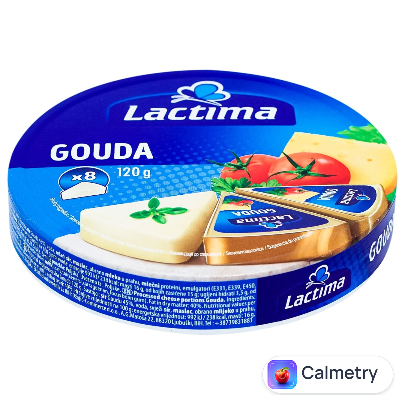 Сир плавлений Lactima Гауда 120г лактіма