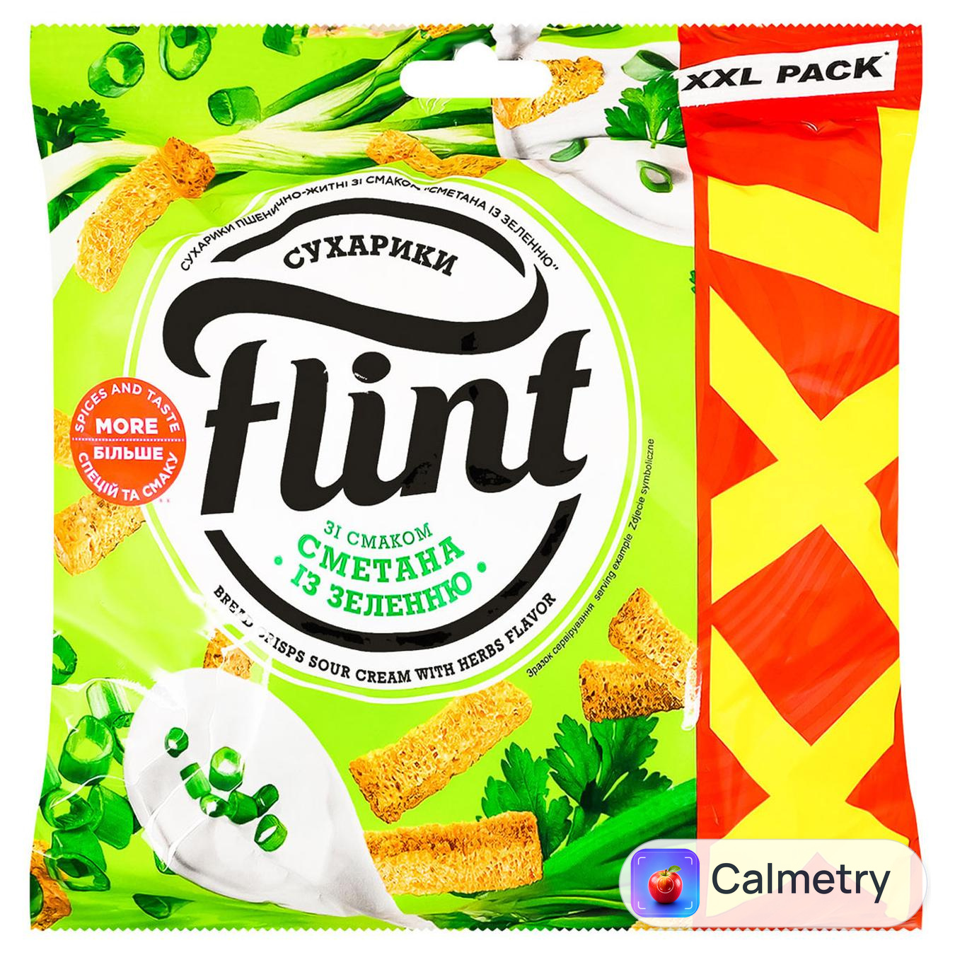 Сухарики Flint зі смаком сметани із зеленню 140г — фото продукту