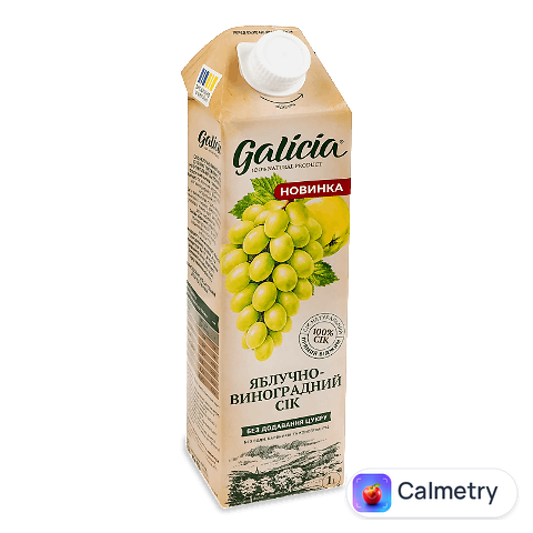 Сік Galicia яблучно-виноградний неосвітлений пастеризований, 1л