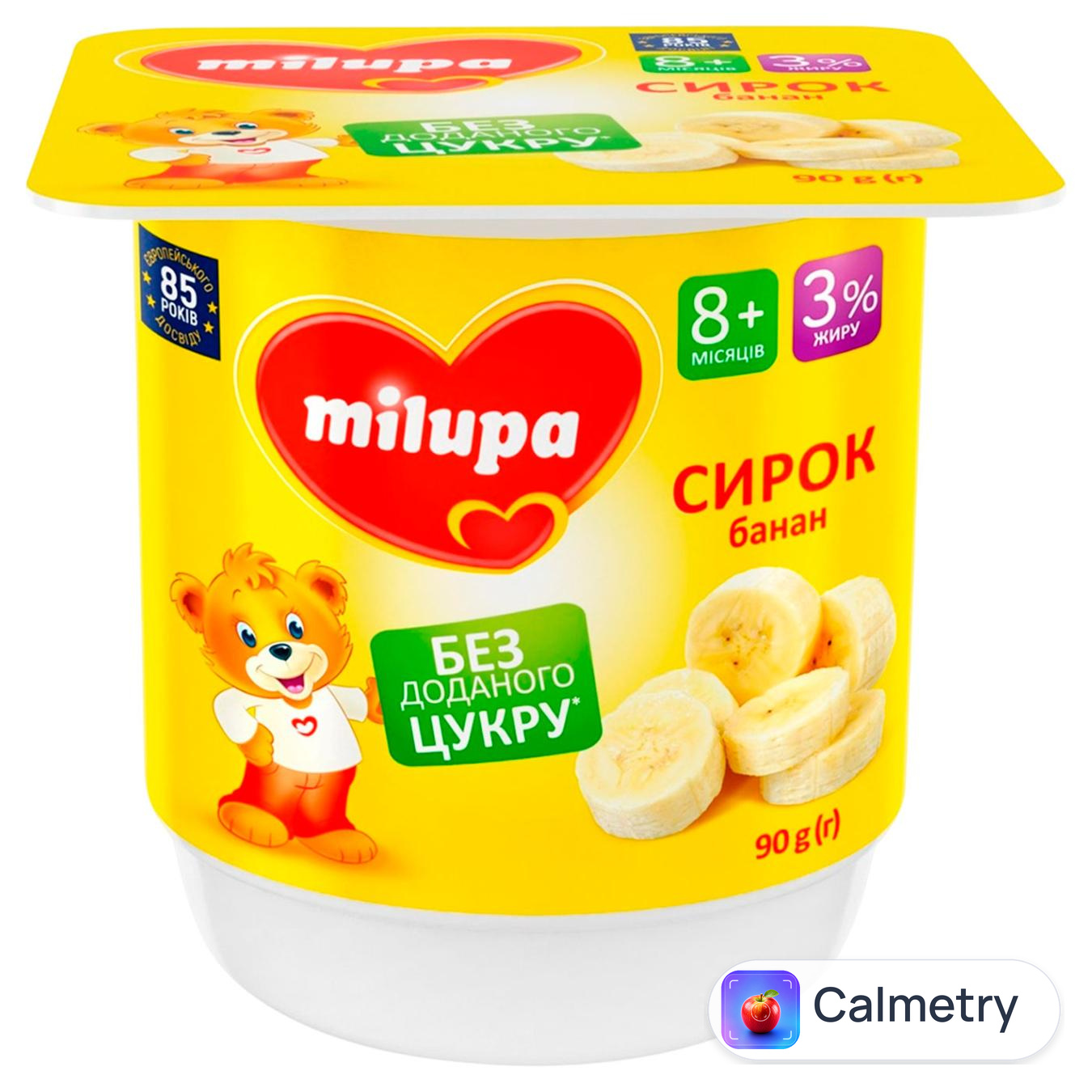 Сирок Milupa банан 3% 90г — фото продукту