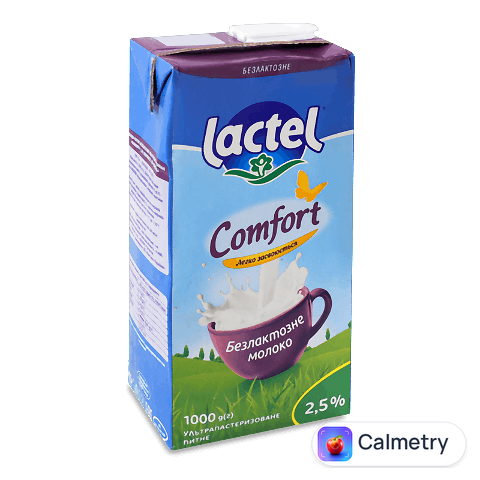 Молоко ультрапастеризоване Lactel Комфорт безлактозне 2,5%, 1000г