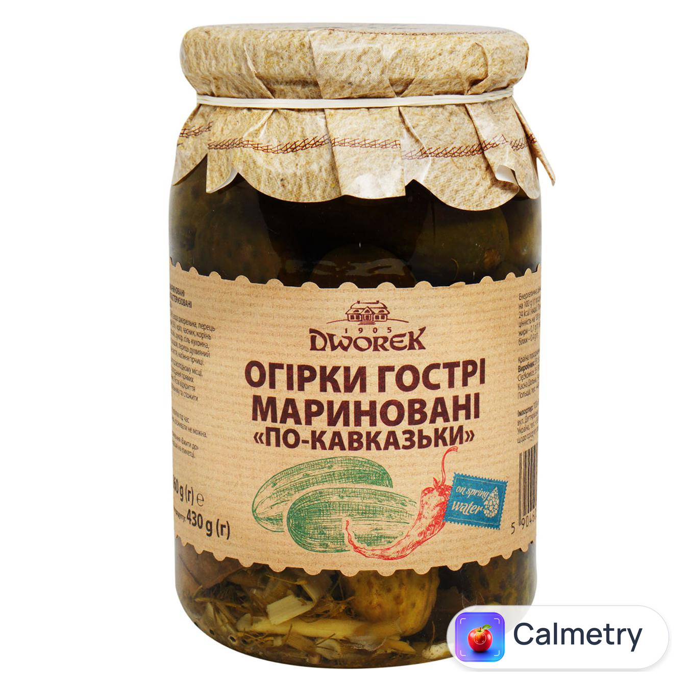 Огірки Dworek-1905 гострі з чілі 860г — фото продукту