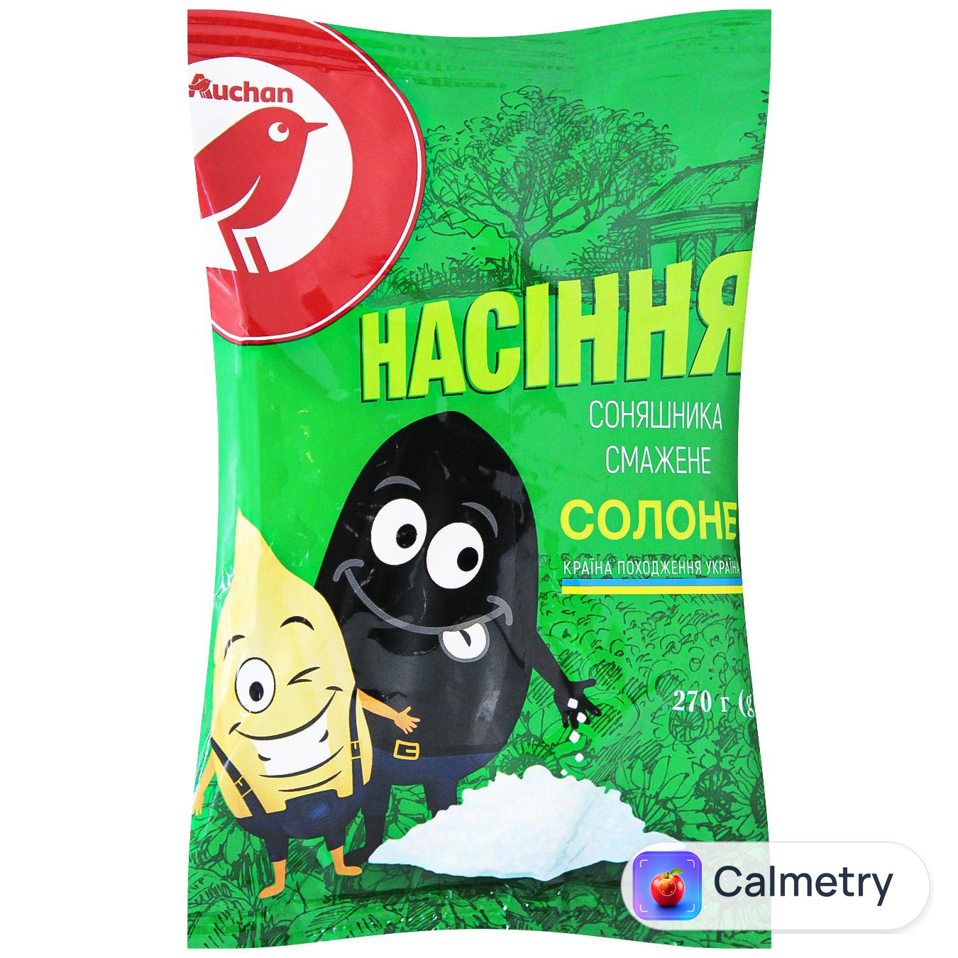 Насіння соняшника Auchan смажене солоне 270г