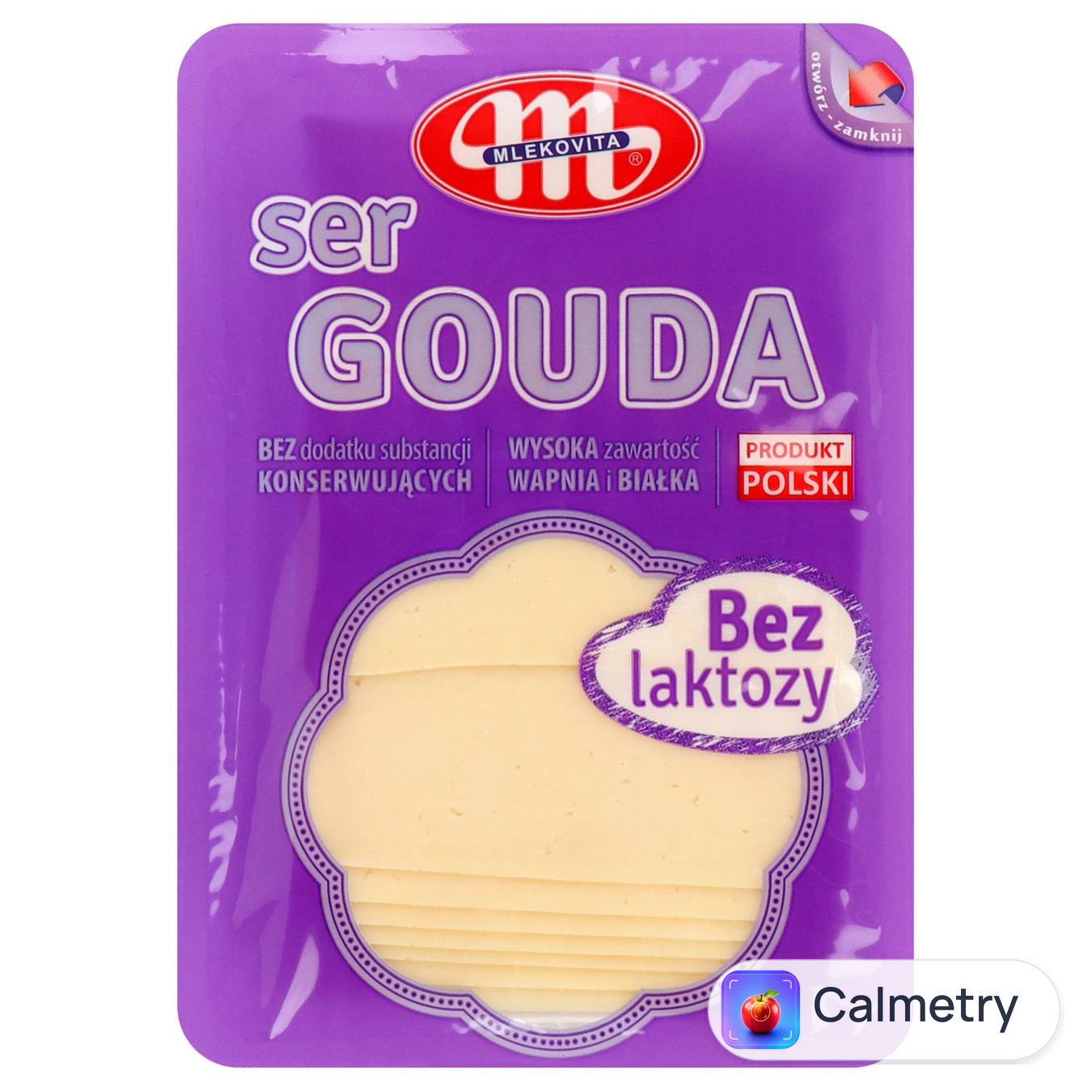 Сир Mlekovita Гауда безлактозний нарізаний 45% 150г
