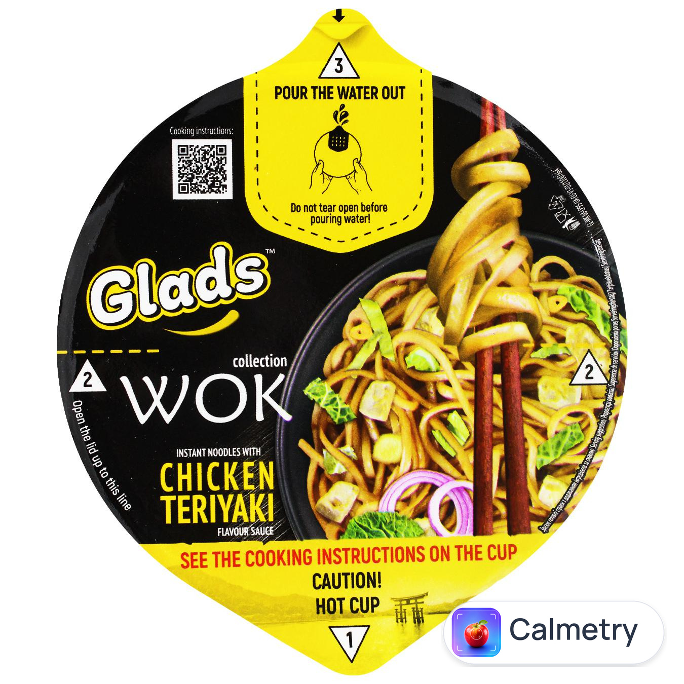 Локшина Glads Wok Курка Теріякі з соусом 95г — фото продукту