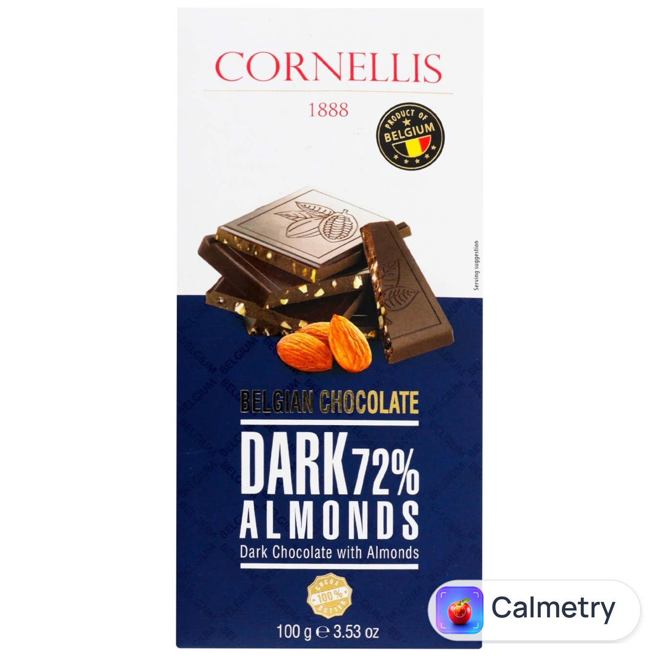 Шоколад чорний Cornellis з мигдалем 72% 100г