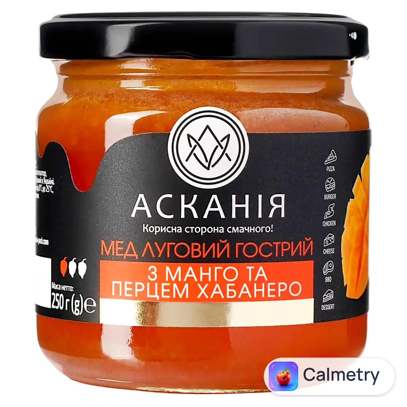 Мед Асканія Луговий гострий з манго та перцем хабанеро 250г — фото продукту
