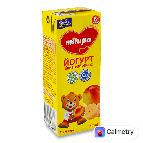 Йогурт Milupa банан-абрикос з біфідобактеріями 2,1% т/п, 207г