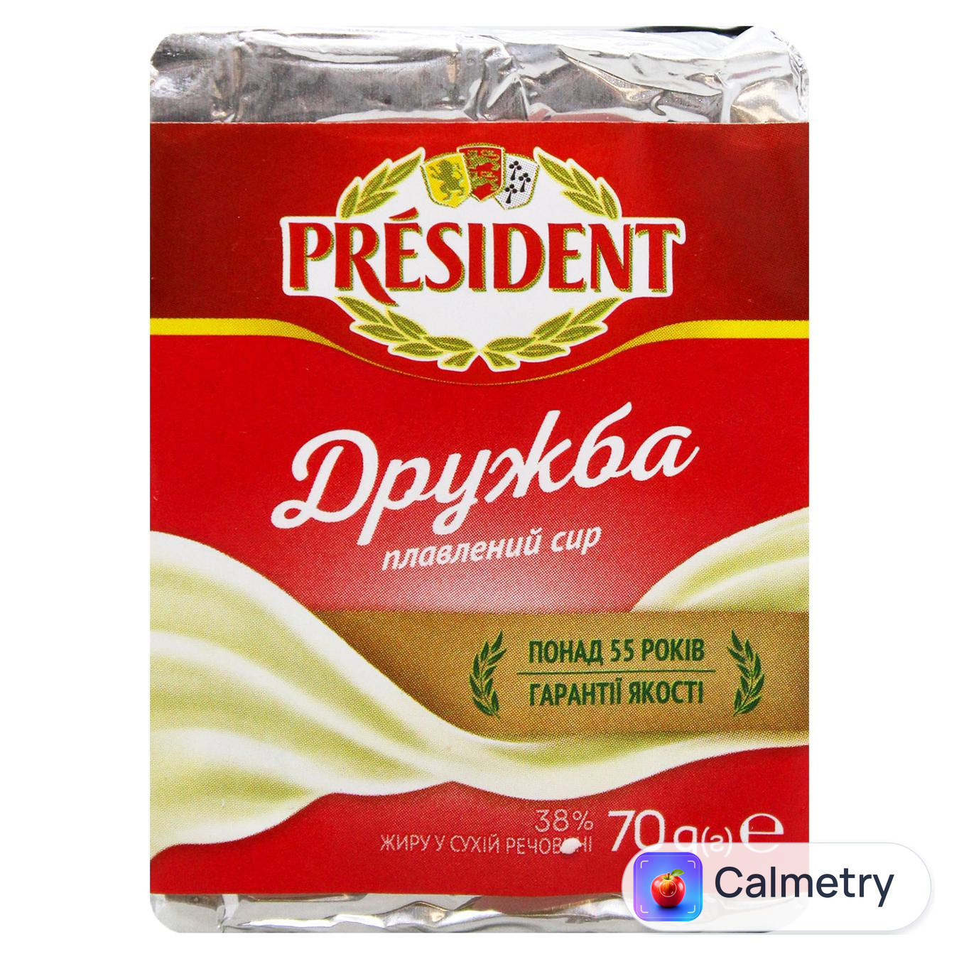 Сир плавлений President Дружба 38% 70г — фото продукту