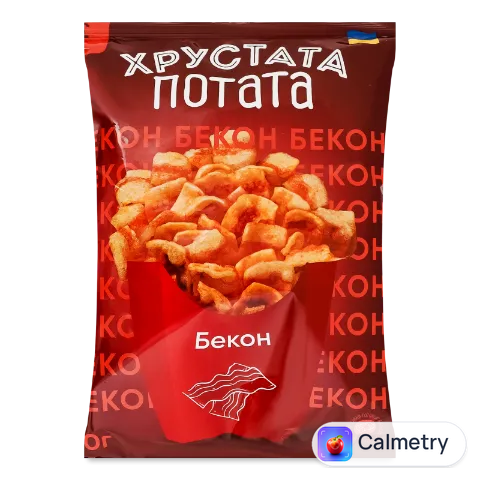 Снеки «Хрустата Потата» смужки зі смаком бекону