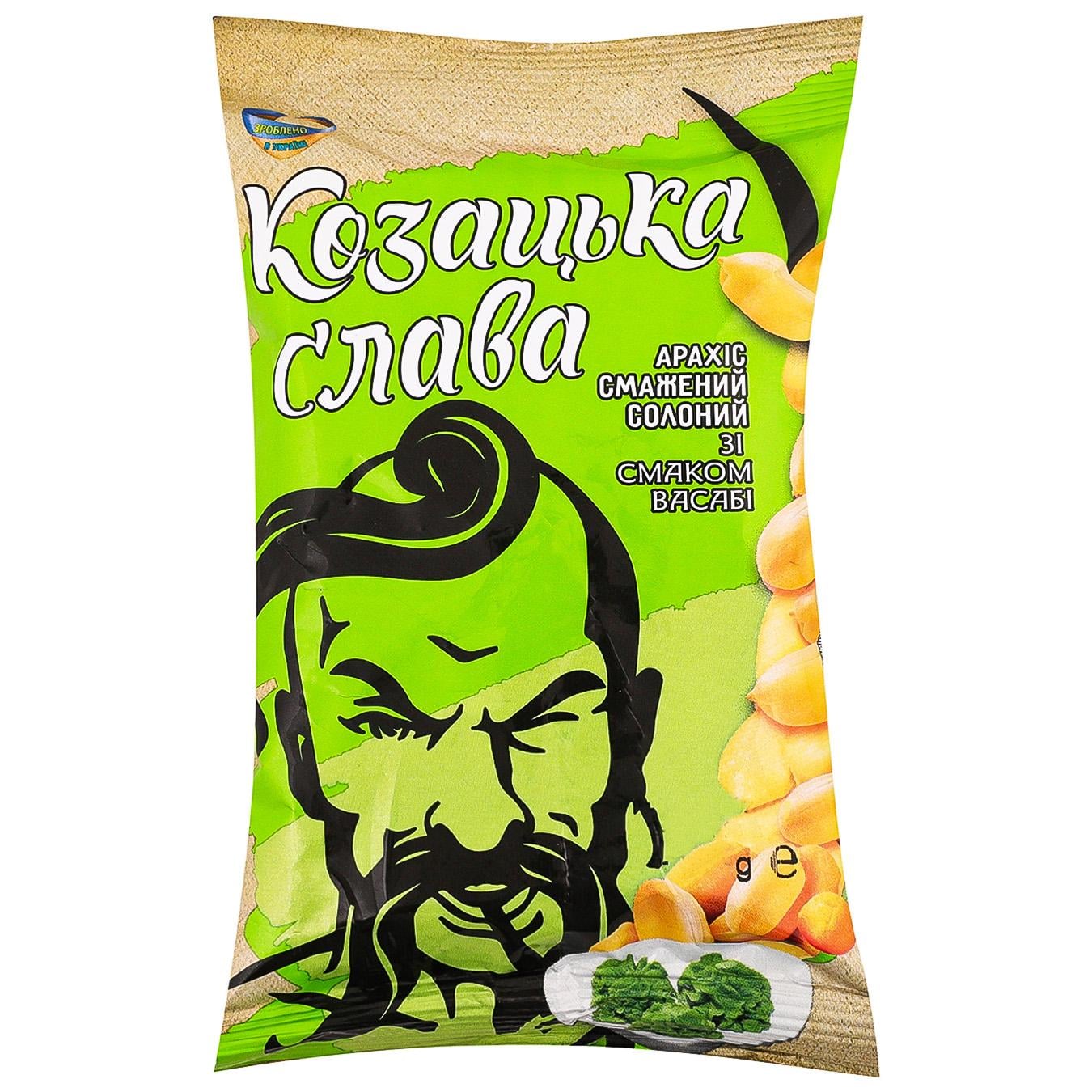 Арахіс Козацька Слава смажений солоний зі смаком васабі 110г — фото продукту