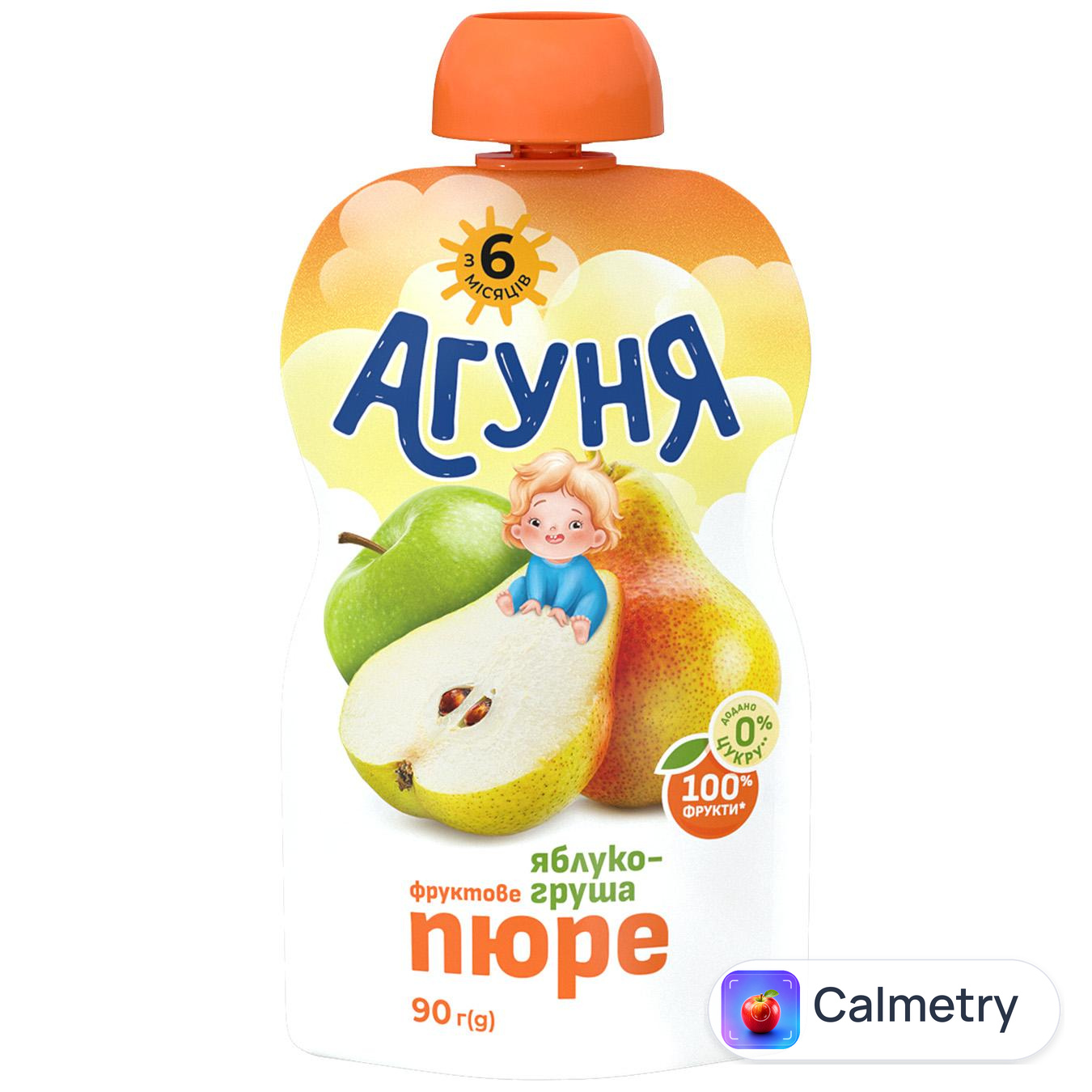 Пюре Агуня Яблуко-груша без цукру 90г