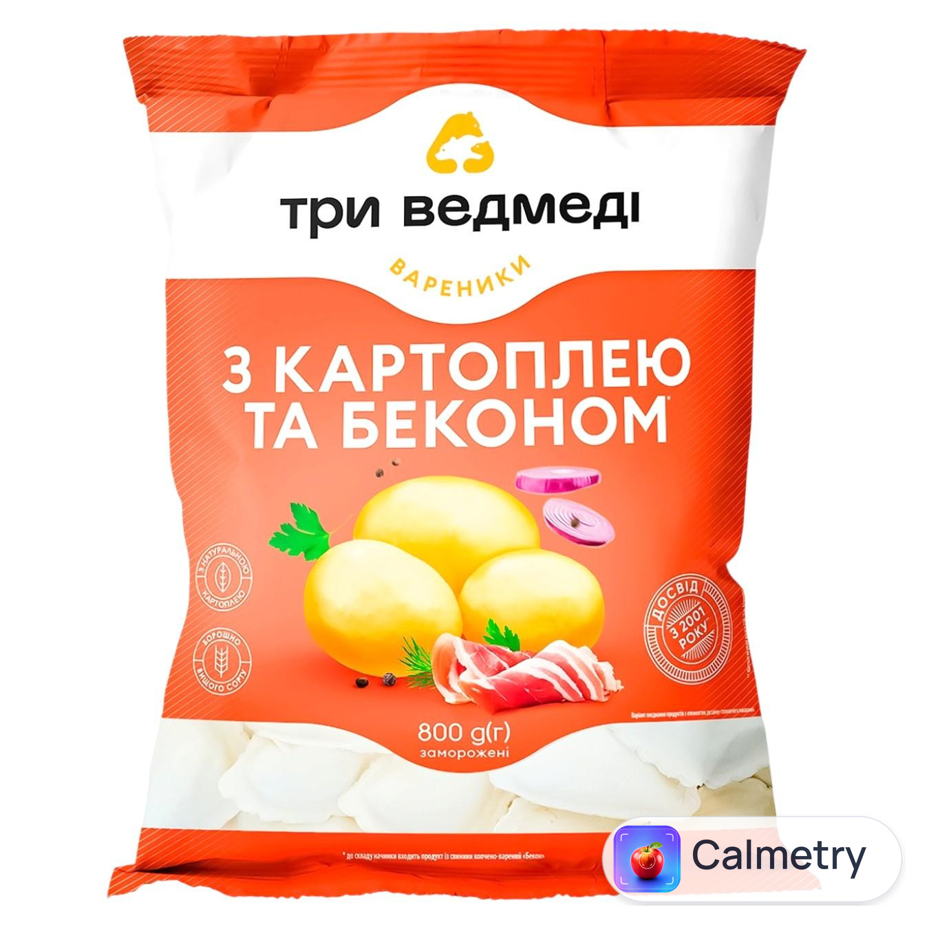 Вареники Три Ведмеді з картоплею та беконом 800г