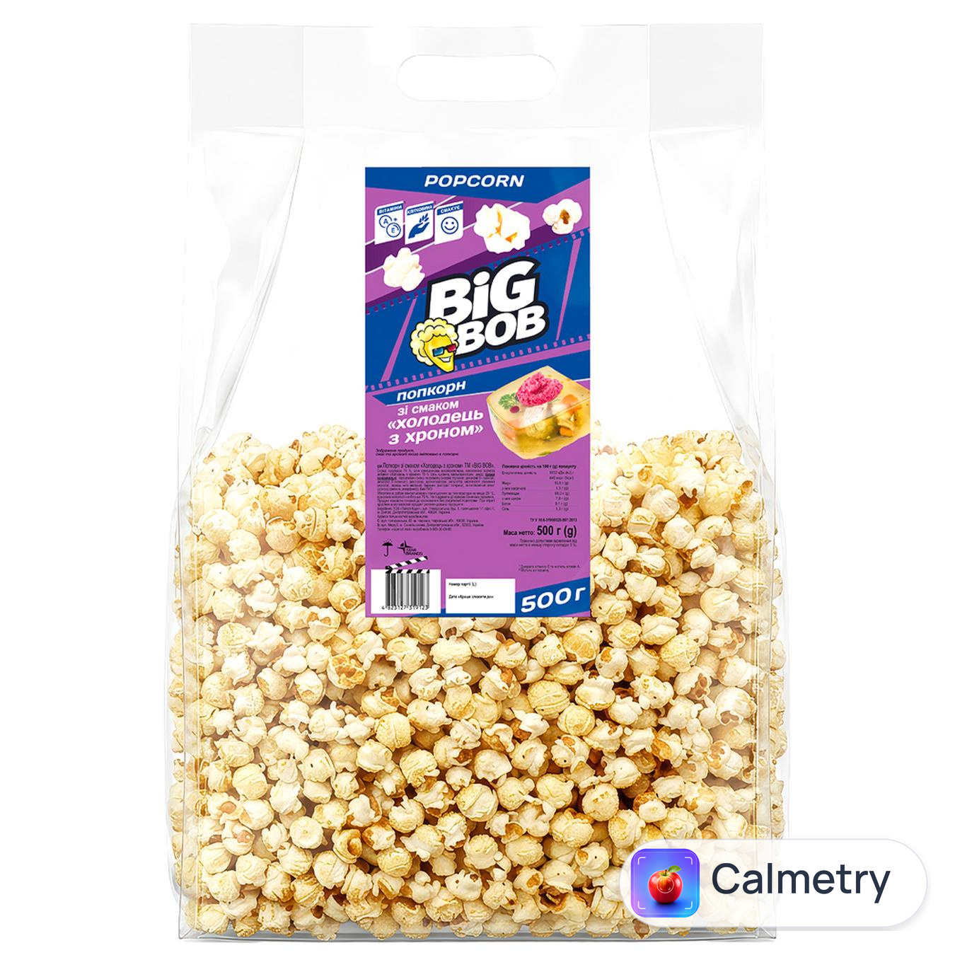 Попкорн Big Bob зі смаком Холодець з хроном 500г