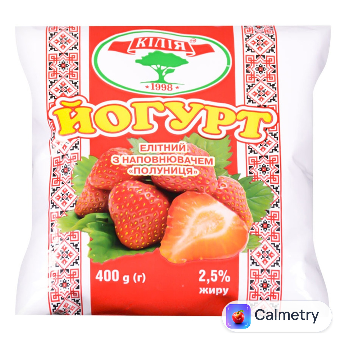 Йогурт Кілія Елітний полуниця 2,5% 400г