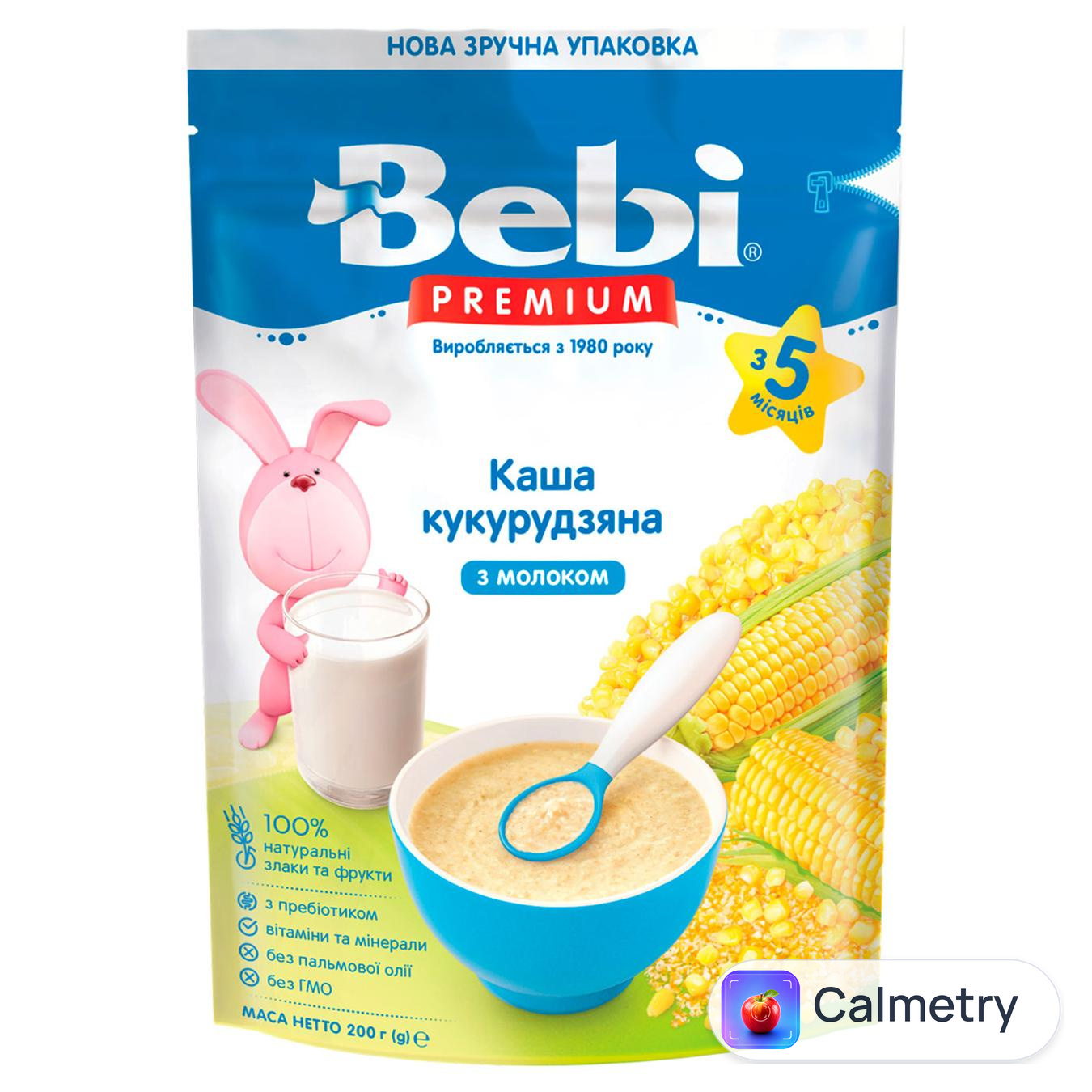 Каша молочна Bebi Premium кукурудзяна для дітей з 5 місяців 200г