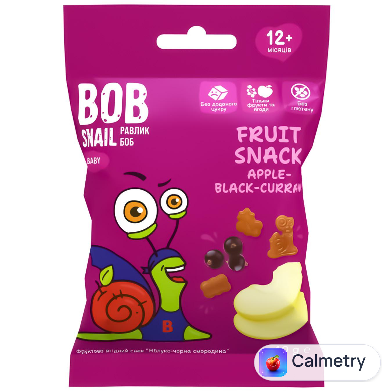 Снек фруктовий Bob Snail яблуко-чорна смородина 40г