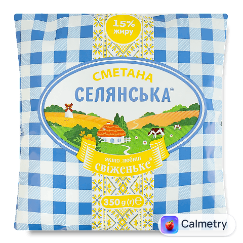 Сметана Селянська 15% п/е, 350г