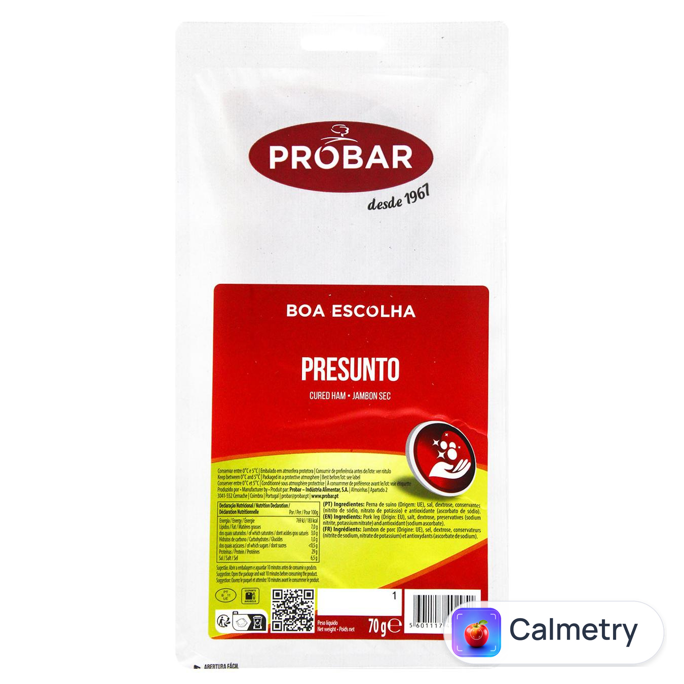 Шинка Probar Презунто Португальський Хамон сиров'ялена нарізана 70г — фото продукту