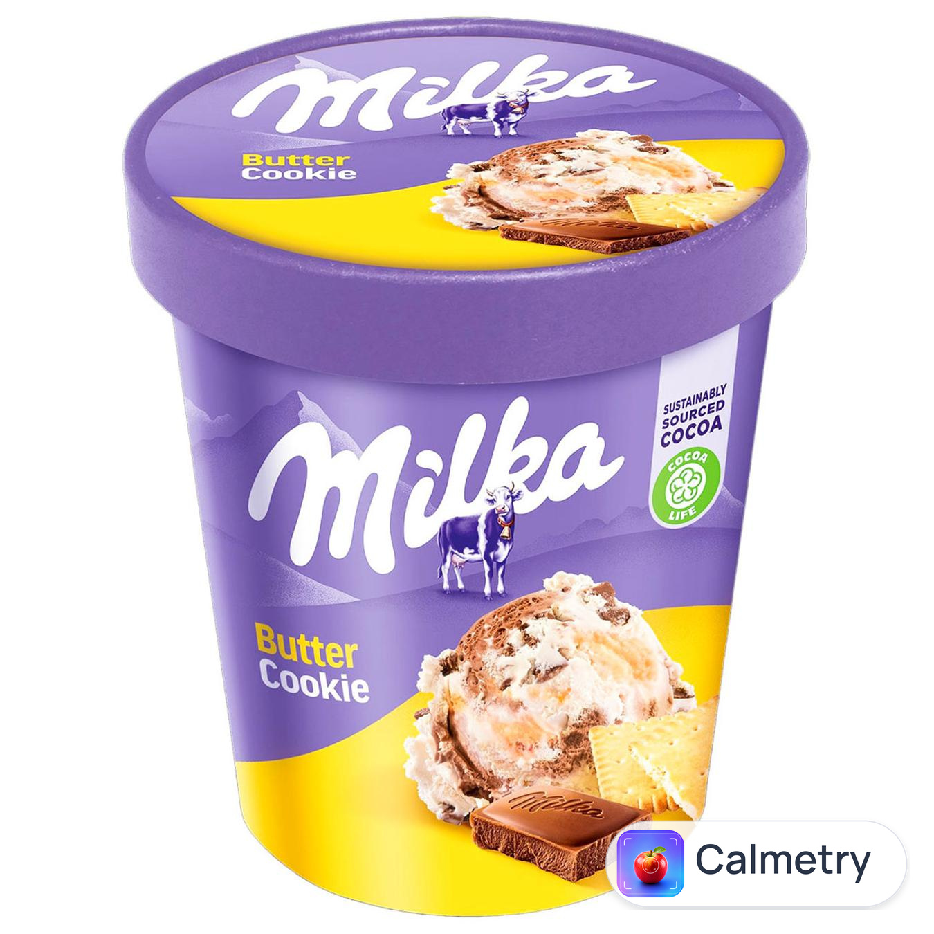 Морозиво Milka Butter Cookie з вершковим печивом та шоколадом 303г — фото продукту