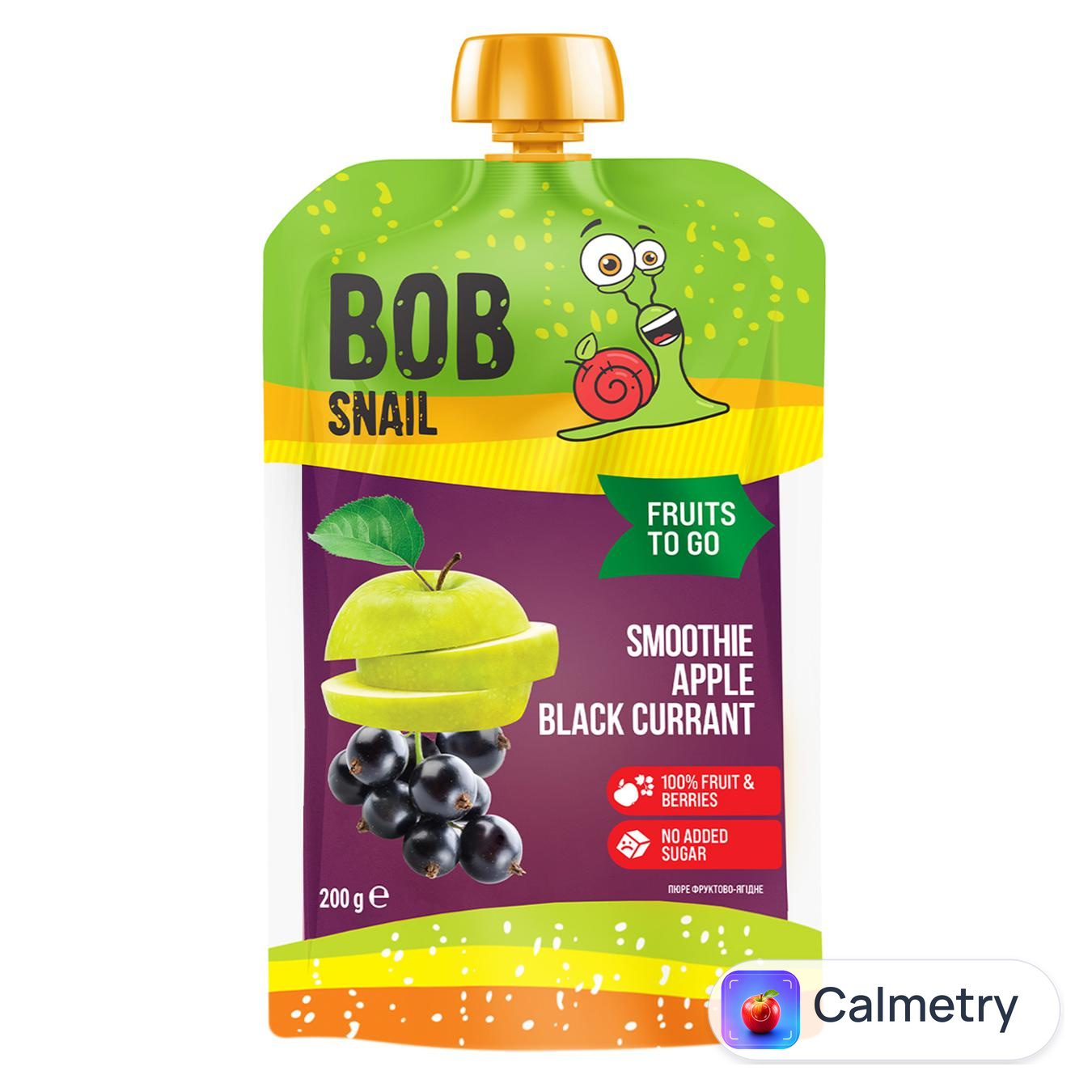 Смузі Bob Snail яблуко-чорна смородина 200г — фото продукту