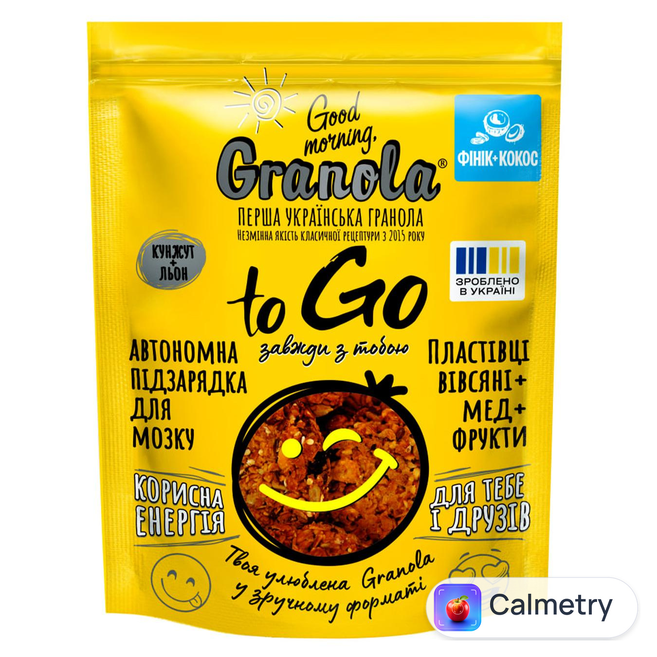 Сніданок сухий запечений Гранола Good Morning, Granola To Go Фінік + кокос 140г — фото продукту