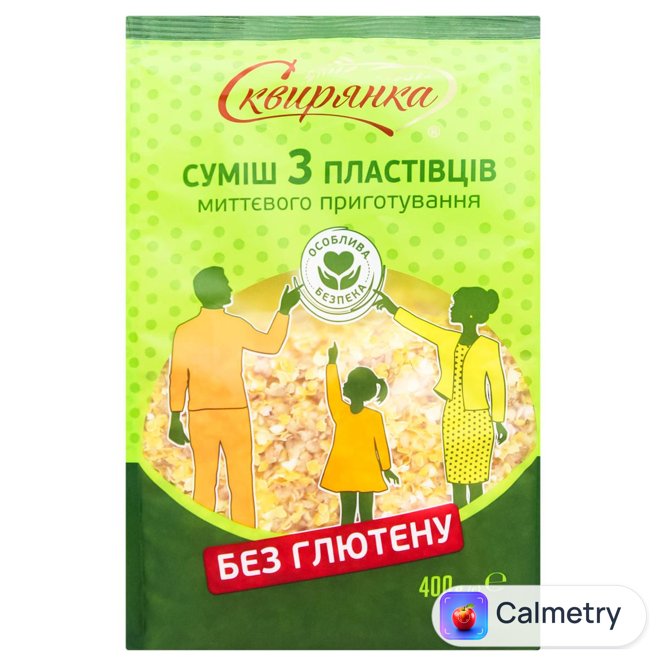 Суміш пластівців Сквирянка 3 злаки без глютену 400г — фото продукту