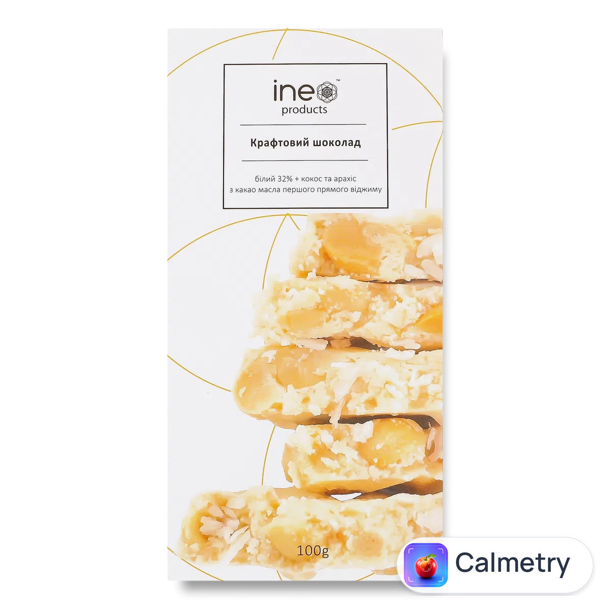 Шоколад білий «Лавка Традицій» Ineo products з кокосом та арахісом 100г