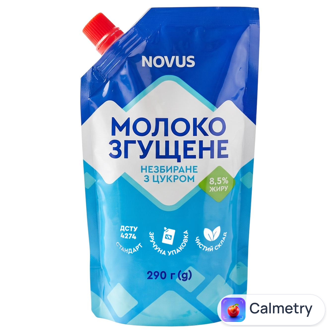 Молоко згущене Novus з цукром 8,5% 290г — фото продукту