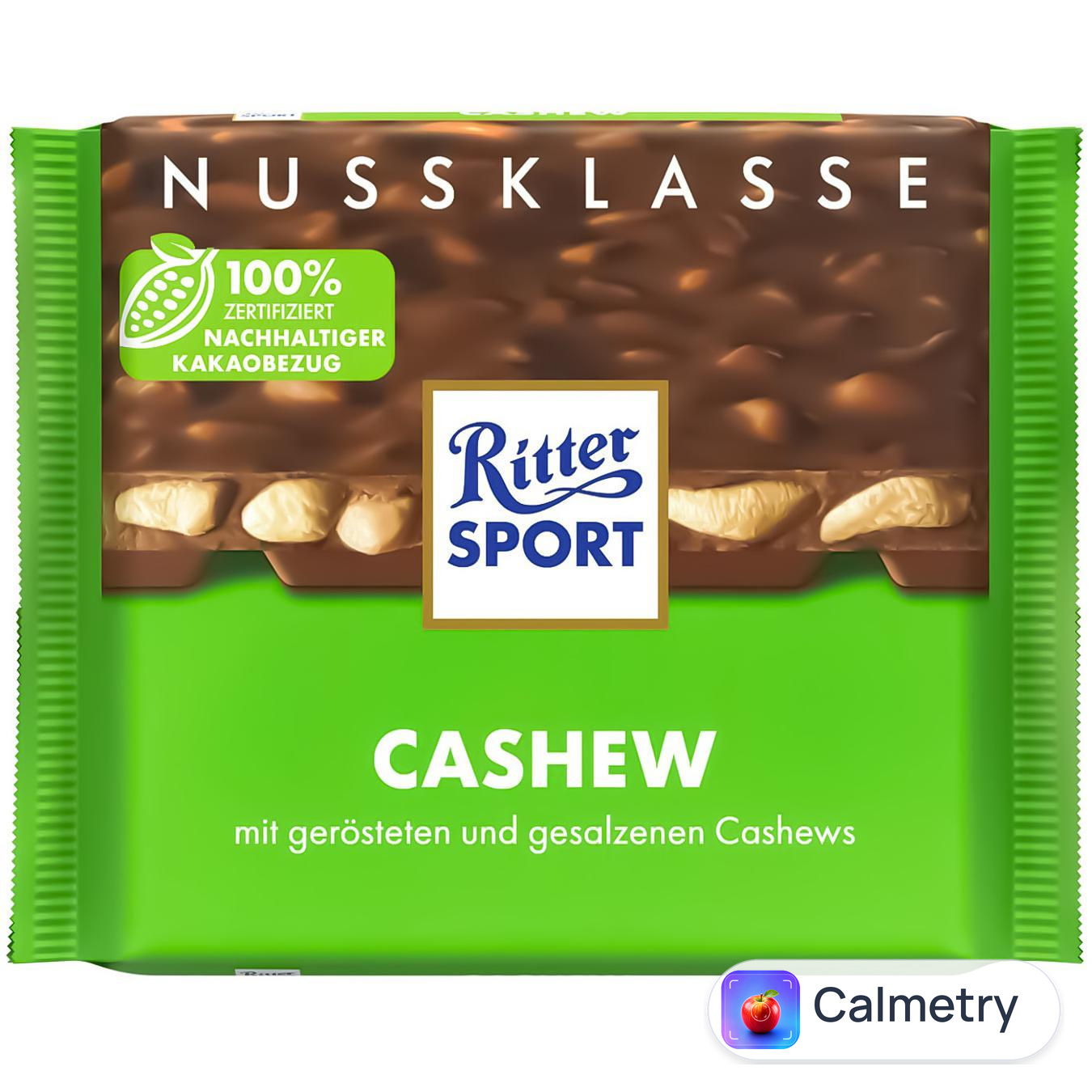Шоколад молочний Ritter Sport з кеш'ю 100г — фото продукту