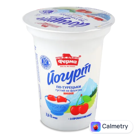 Йогурт «Ферма» «По-турецьки» вишня, 2,6%, стакан