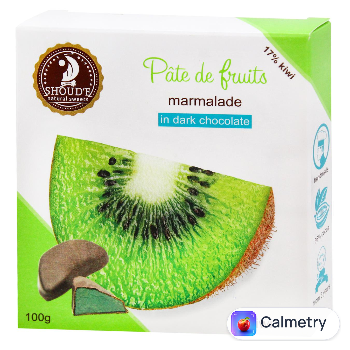 Мармелад Shoud`e Pate de Fruits Ківі в чорному шоколаді 100г — фото продукту