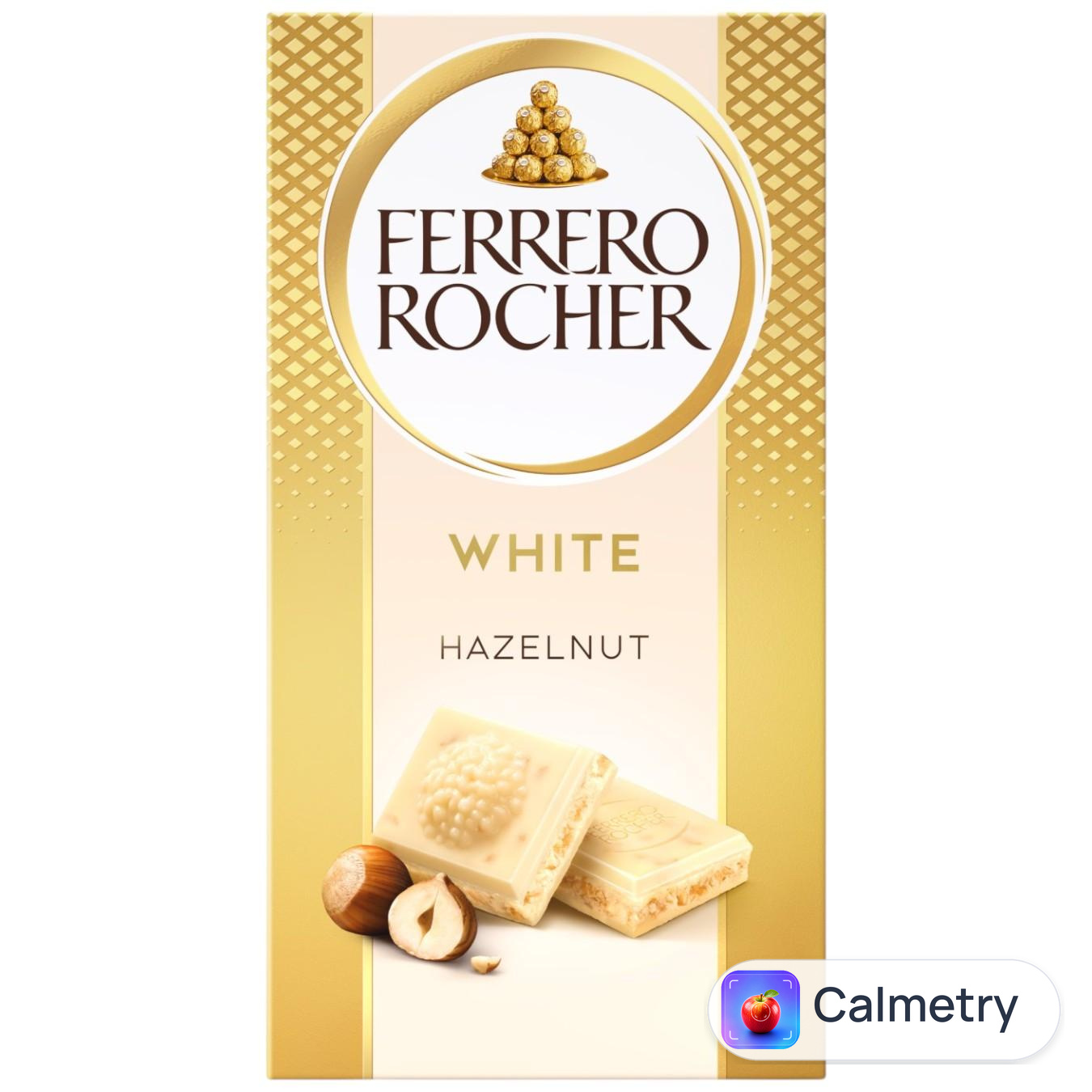 Шоколад білий Ferrero Rocher з лісовим горіхом 90г — фото продукту