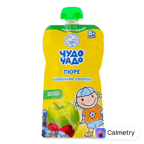 Пюре Чудо-Чадо Вітамінний салатик без цукру, 180г