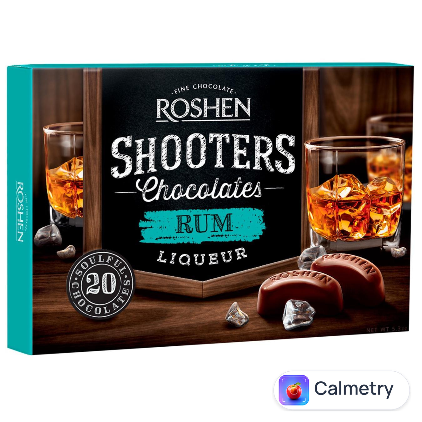 Цукерки Roshen Shooters шоколадні з ромовим лікером 150г