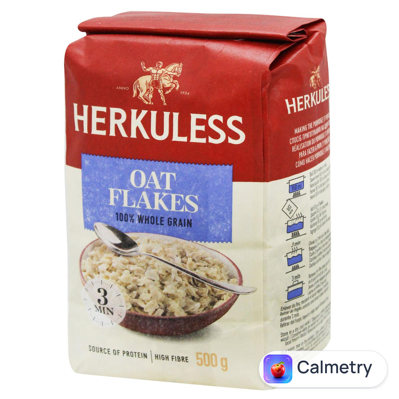 Пластівці вівсяні Herkuless цільнозернові 500г — фото продукту
