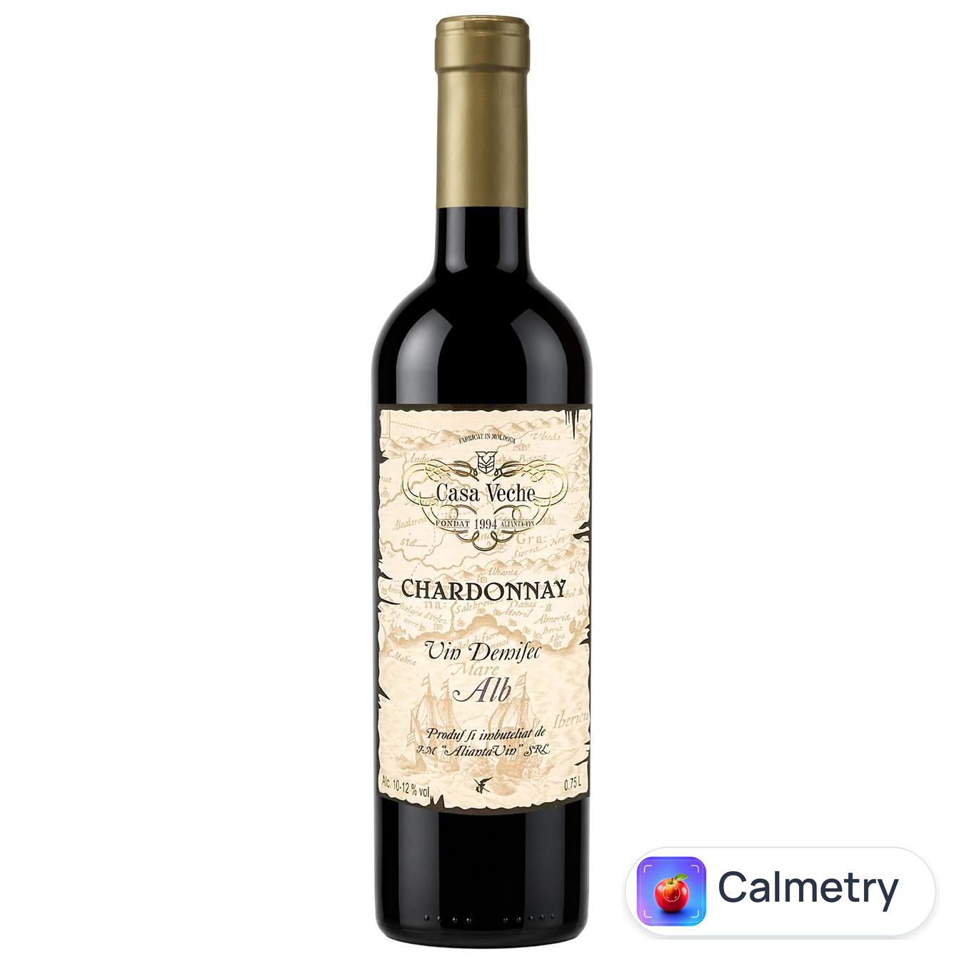 Вино Casa Veche Chardonnay біле напівсухе 10-12% 0.75л