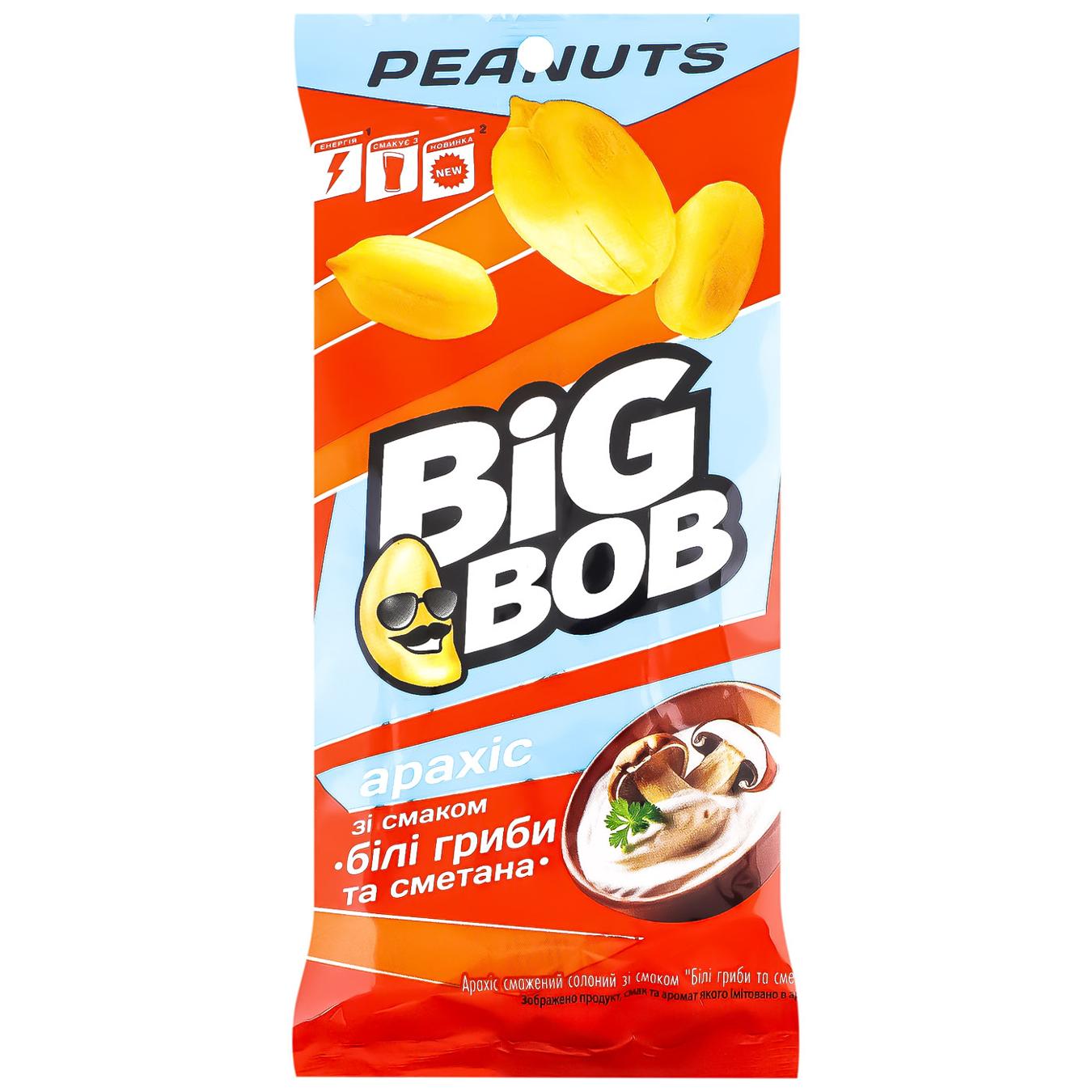 Арахіс Big Bob Білі гриби та сметана смажений солоний 60г — фото продукту