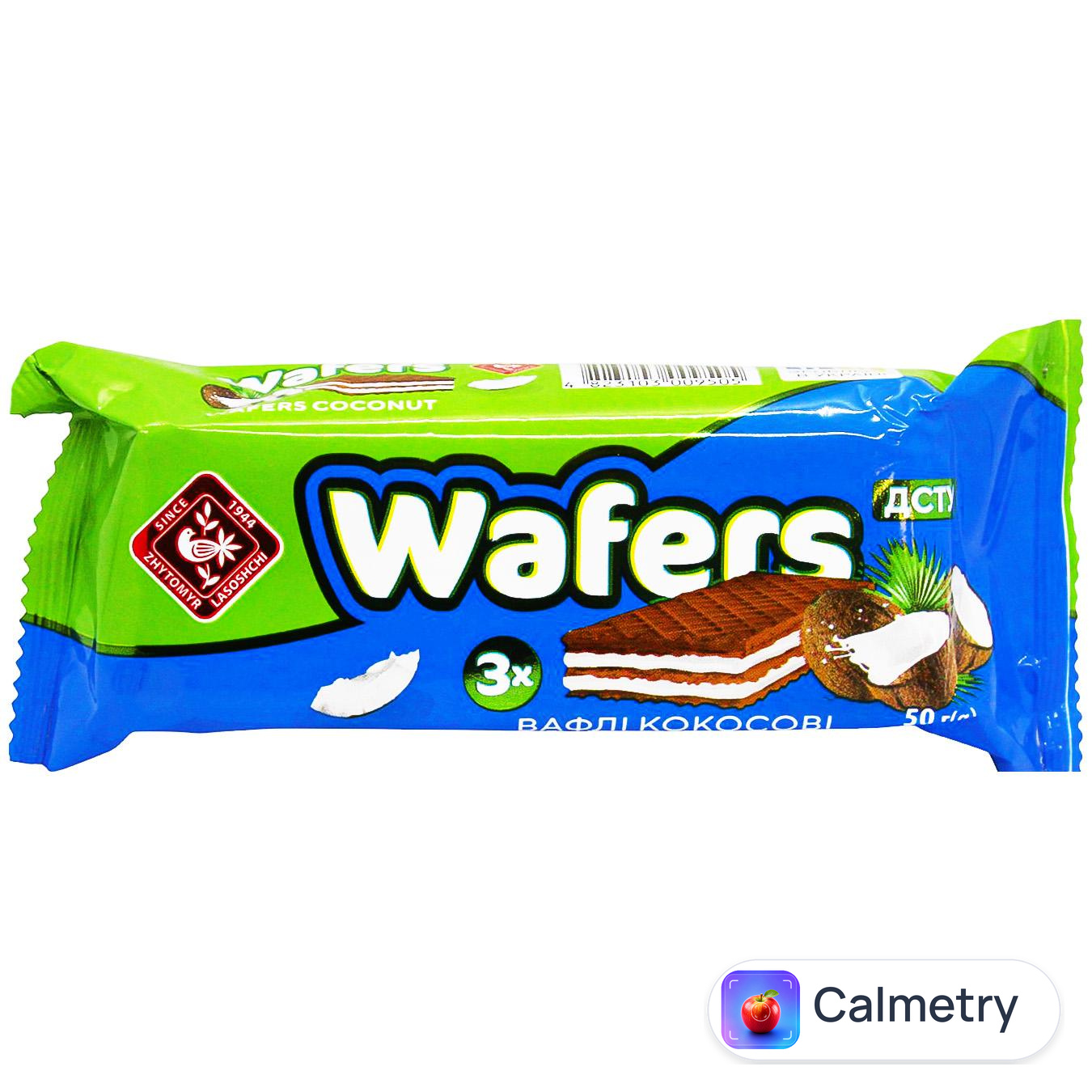 Вафлі Житомирські Ласощі Wafers кокосові 50г