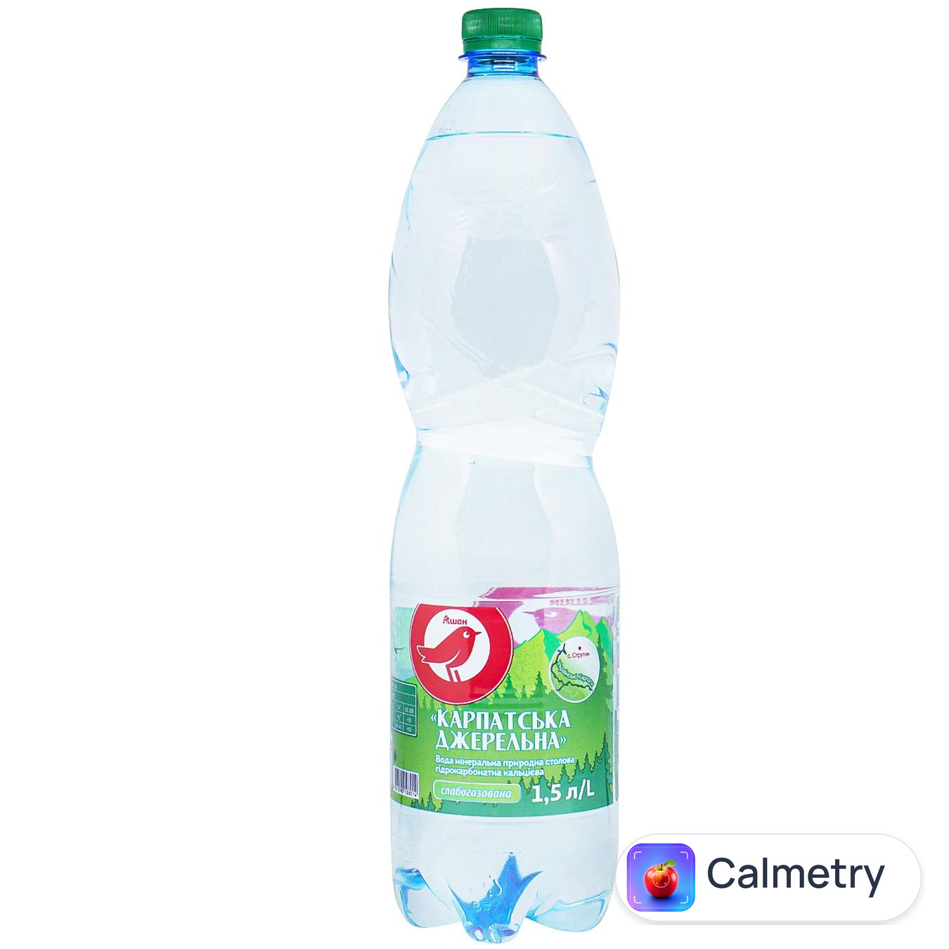 Вода мінеральна Auchan Карпатська Джерельна слабогазована 1,5л