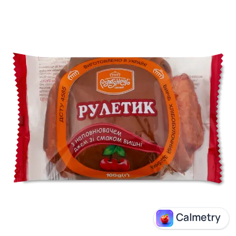 Рулетик Рум'янець з наповнювачем джем зі смаком вишні