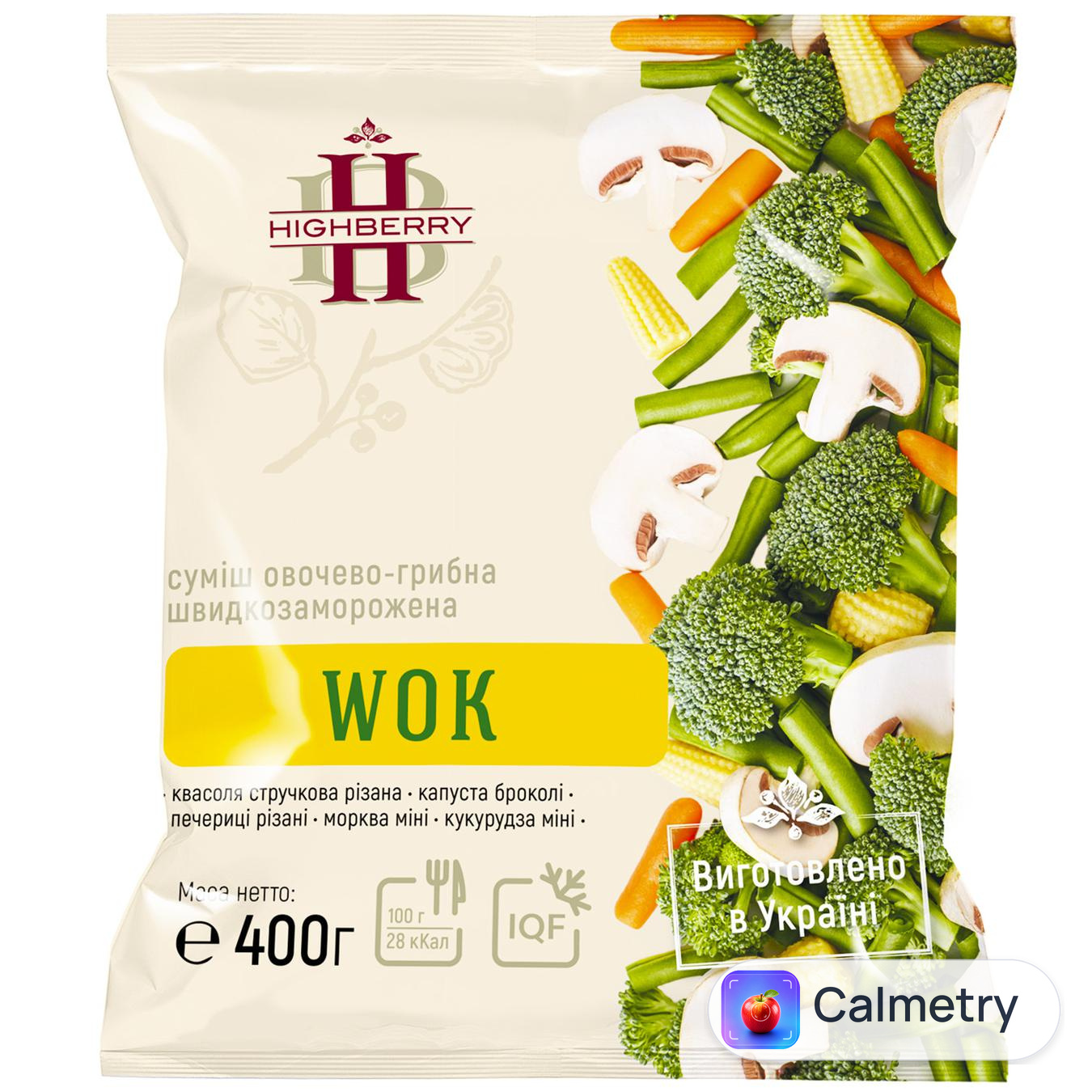Суміш овочево-грибна Highberry WOK швидкозаморожена 400г