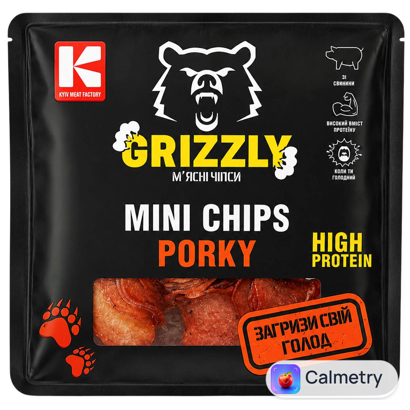Чипси зі свинини Grizzly Mini Chips Porky сирокопчені вищий сорт 50г