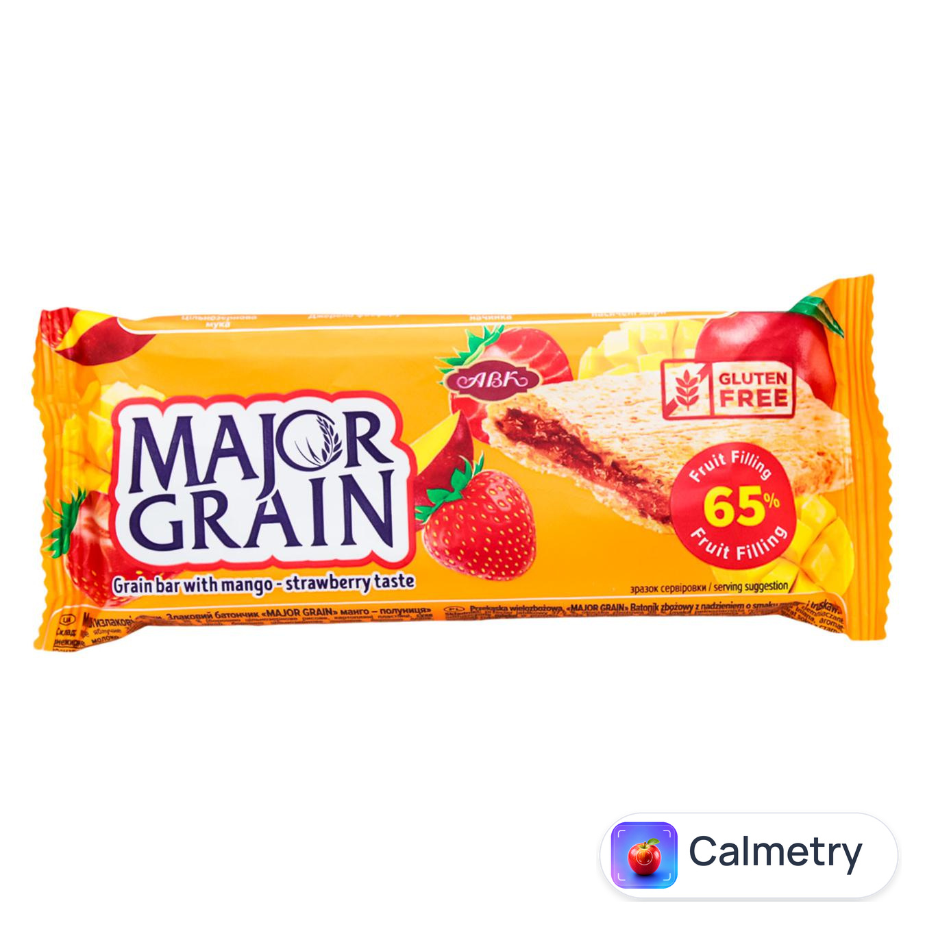 Батончик АВК Major Grain Манго-полуниця цільнозерновий 40г