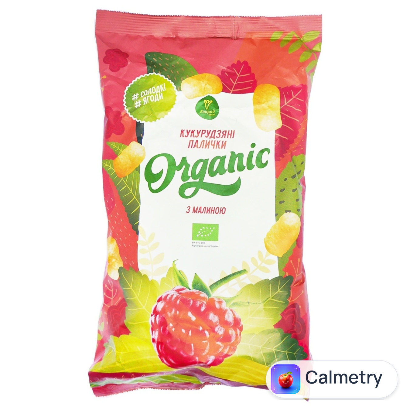 Палички кукурудзяні Екород Organic з малиною 70г