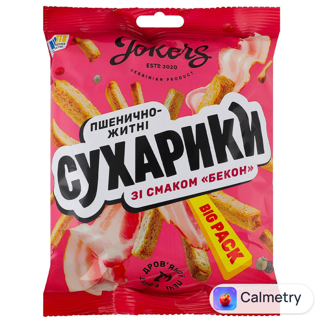 Сухарики JokerS пшенично-житні зі смаком бекон 100г — фото продукту