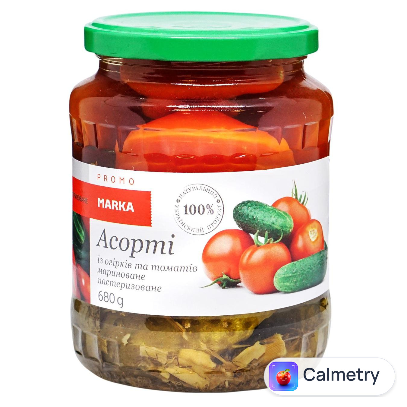 Огірки та помідори Marka Promо Асорті мариновані 680г — фото продукту